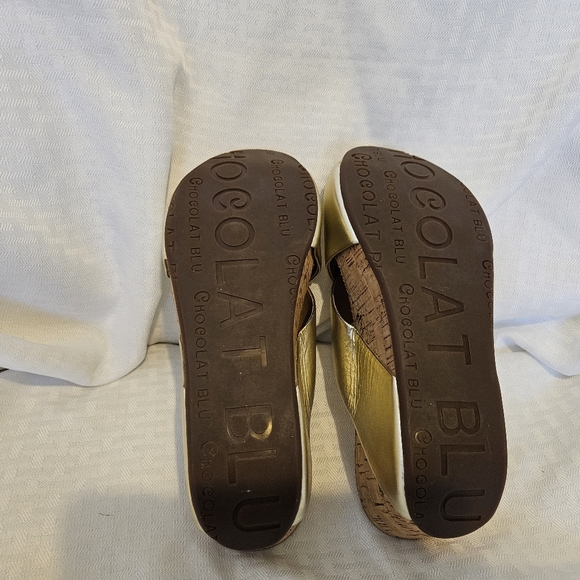 Chocolate Blu Gild Cork Wedges 6 - Picture 7 of 8